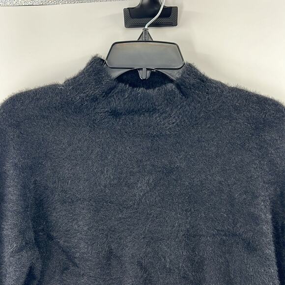Theo & Spence Women's Feathered Mock Neck Sweater - Black - Large - NWT - Picture 2 of 6